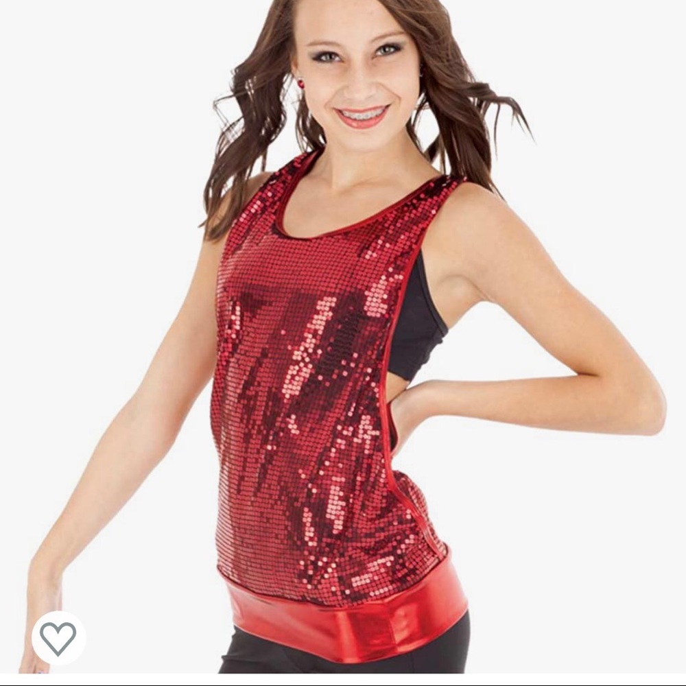 Gia Mia Sequin Racer Back Tank Top, Adult Small